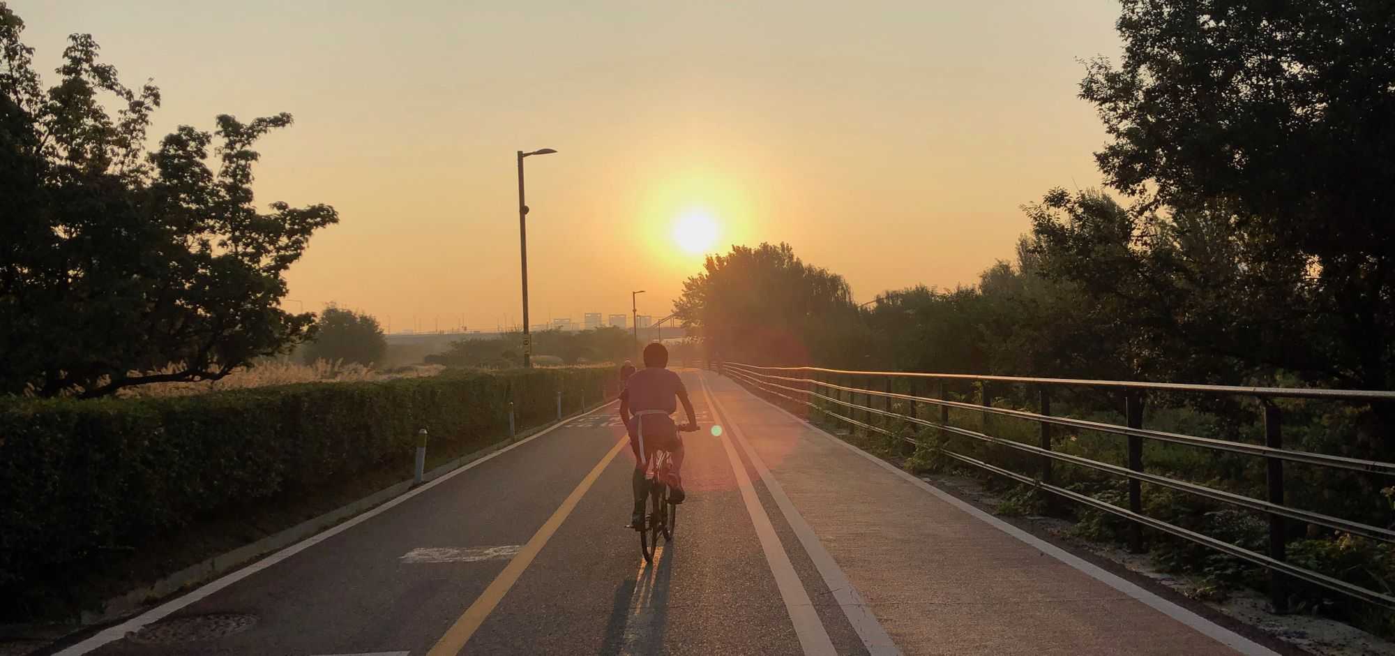 Biking along the Han River (Image by author)